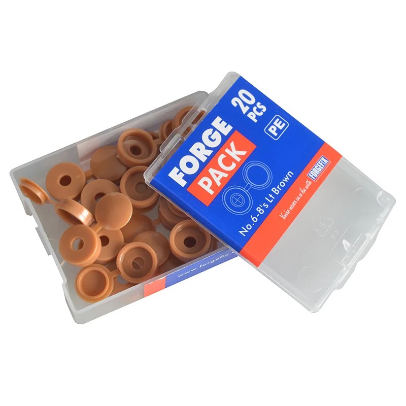 ForgeFix Hinged Cover Cap Light Brown No. 6-8 ForgePack 20 - FPHCC4