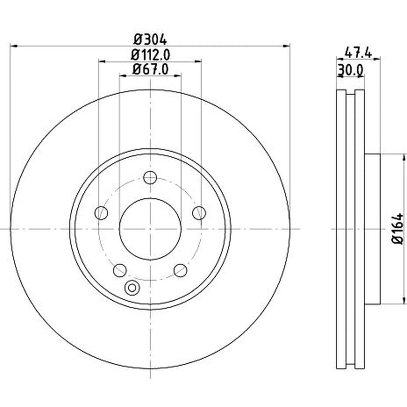 DON 2 x Internally Vented Front Brake Discs PCD14201