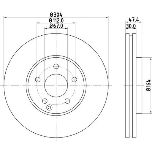 DON 2 x Internally Vented Front Brake Discs PCD14201