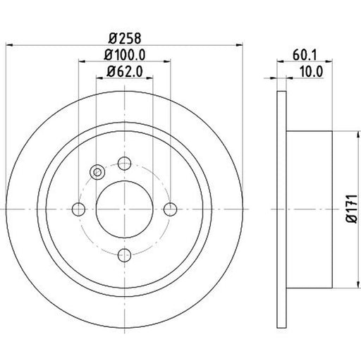 DON 2 x Solid Rear Brake Discs PCD13372