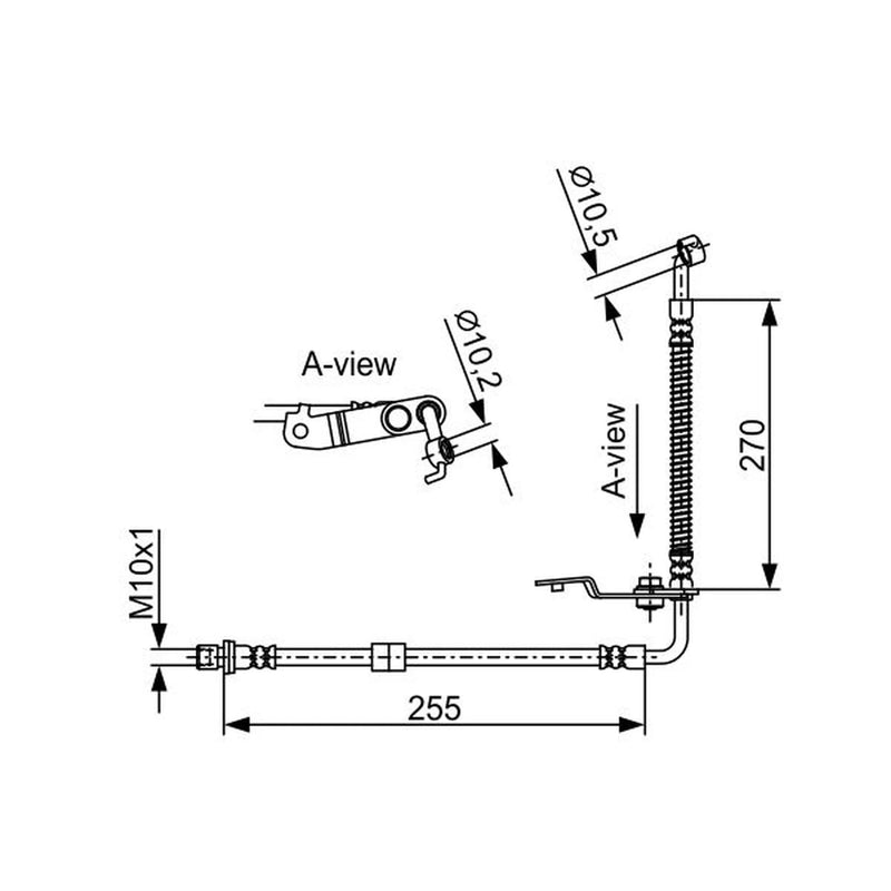 Bosch Brake Hydraulic Hose Line Front Right 1 987 481 953