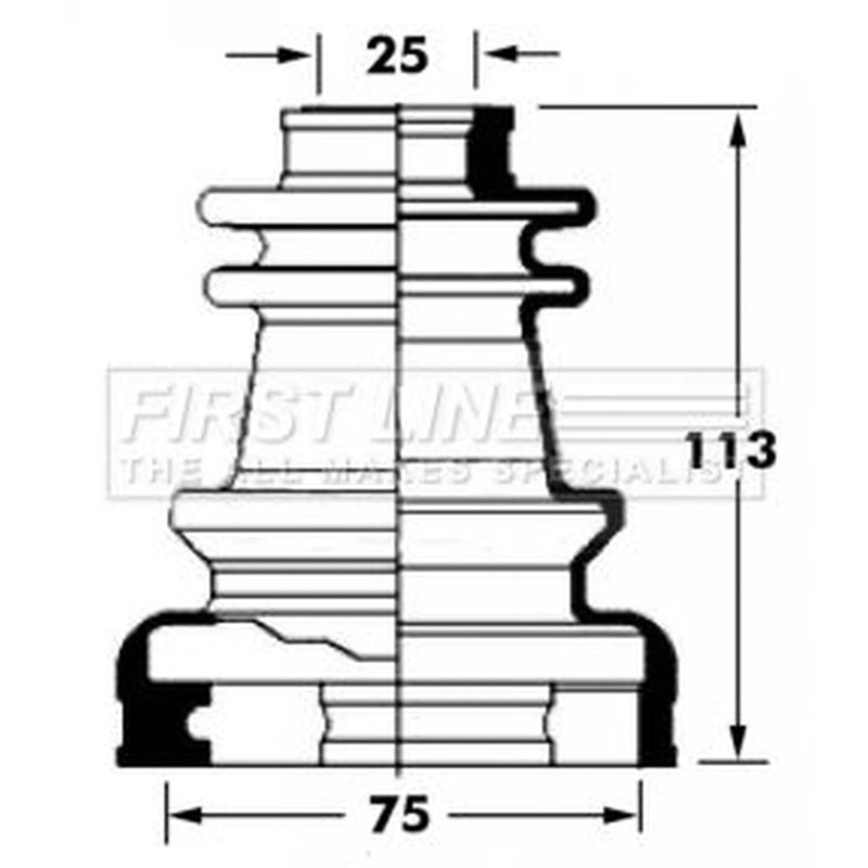 First Line Drive Shaft Bellow Kit Rear Left FCB6030