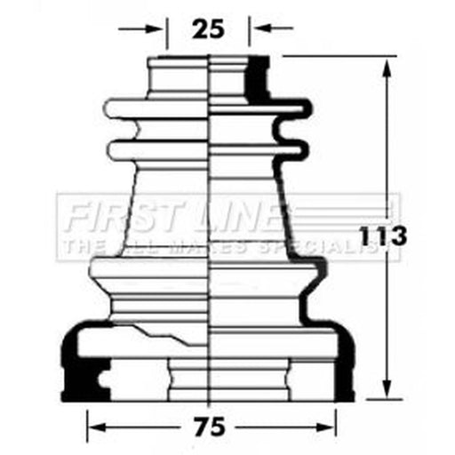First Line Drive Shaft Bellow Kit Rear Left FCB6030