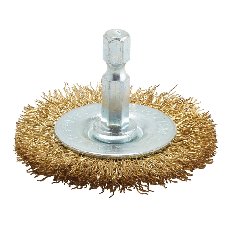 Draper Brassed Steel Crimped Wire Wheel Brush - Multi-Length Options
