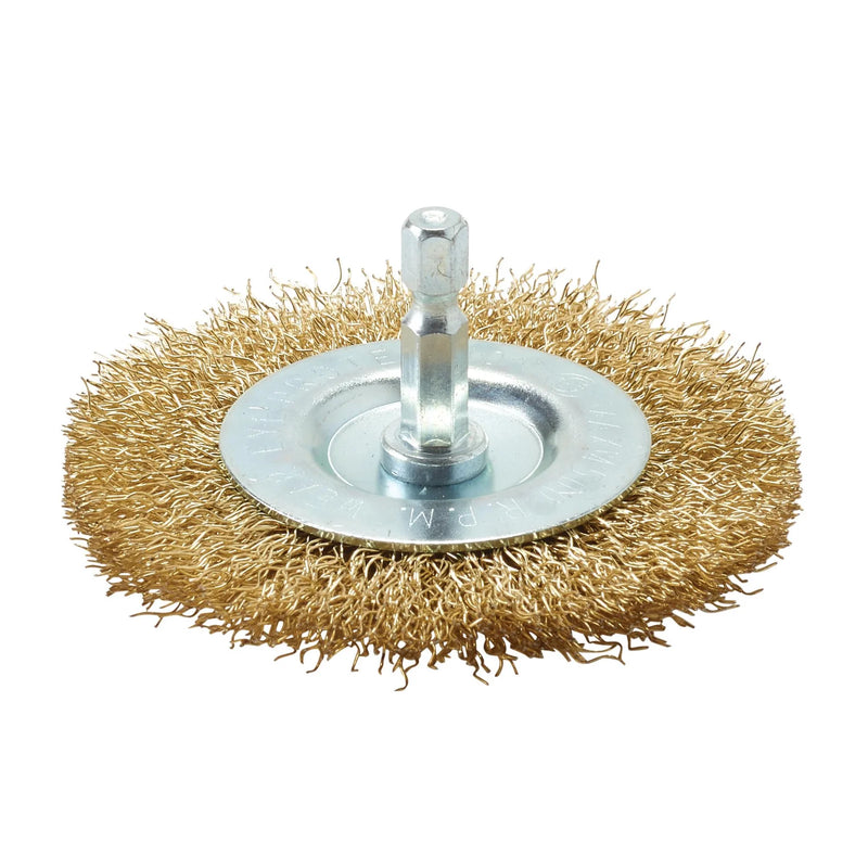 Draper Brassed Steel Crimped Wire Wheel Brush - Multi-Length Options