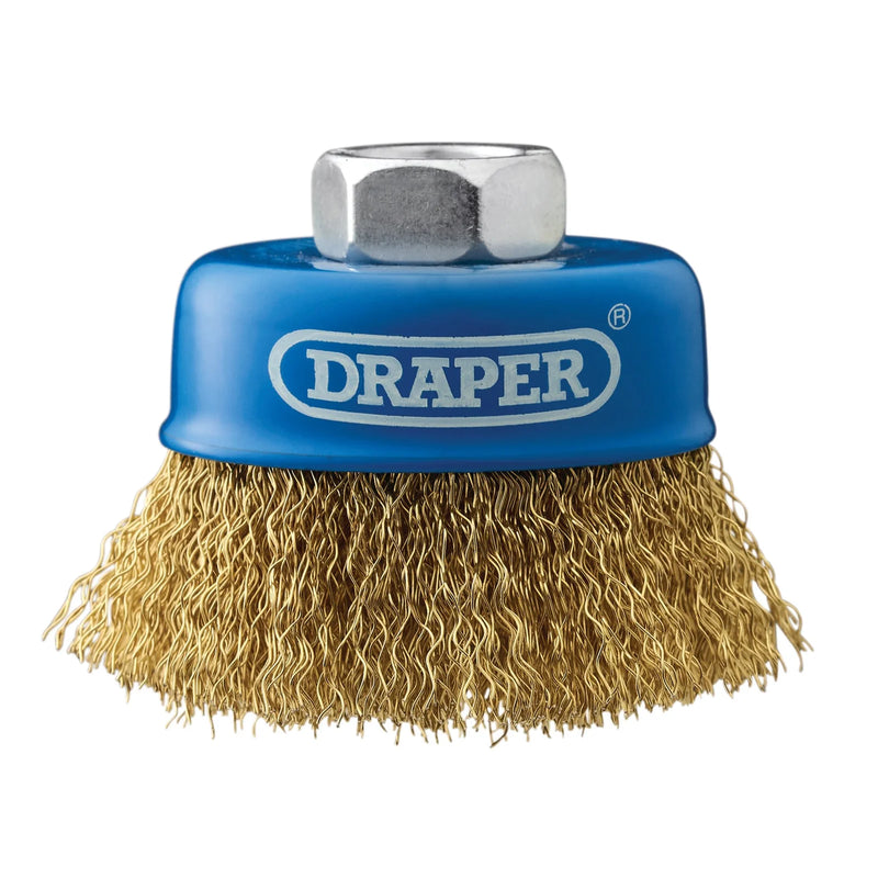 Draper Brassed Steel Crimped Wire Cup Brush - M14 Connection