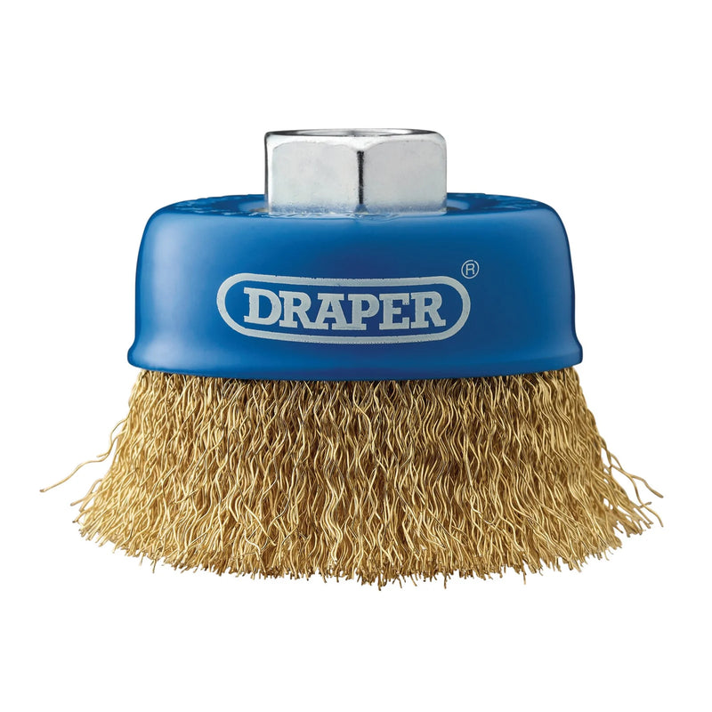 Draper Brassed Steel Crimped Wire Cup Brush - M14 Connection
