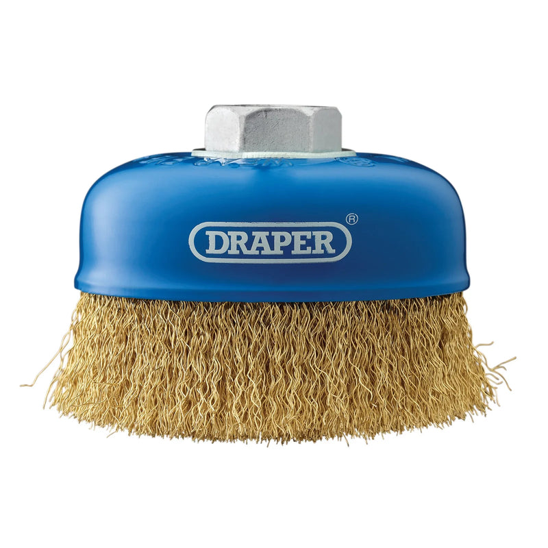 Draper Brassed Steel Crimped Wire Cup Brush - M14 Connection
