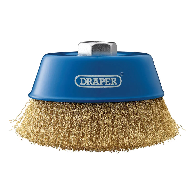 Draper Brassed Steel Crimped Wire Cup Brush - M14 Connection
