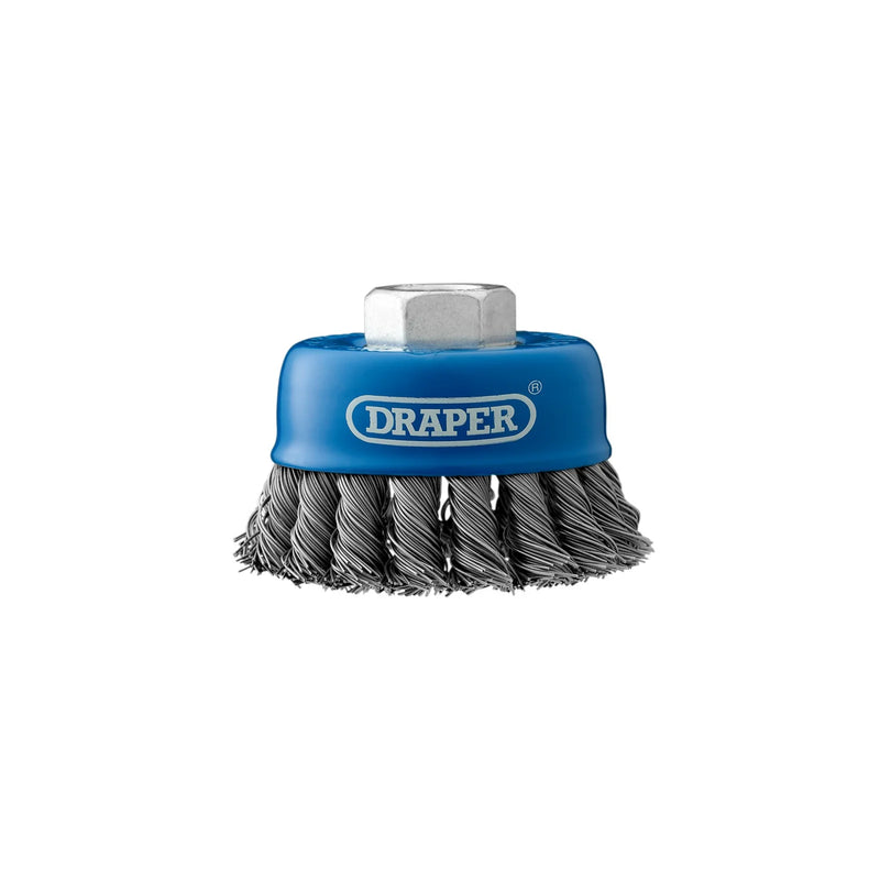 Draper Steel Twist-Knot Wire Cup Brush, M14, Heavy-Duty