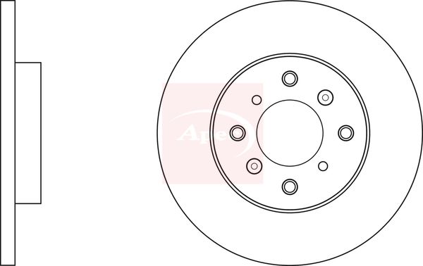 Apec 2 x Brake Disc Set Solid