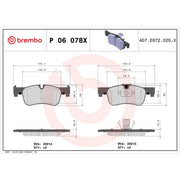 Brembo 4 x Front Brake Pad Set P06078X