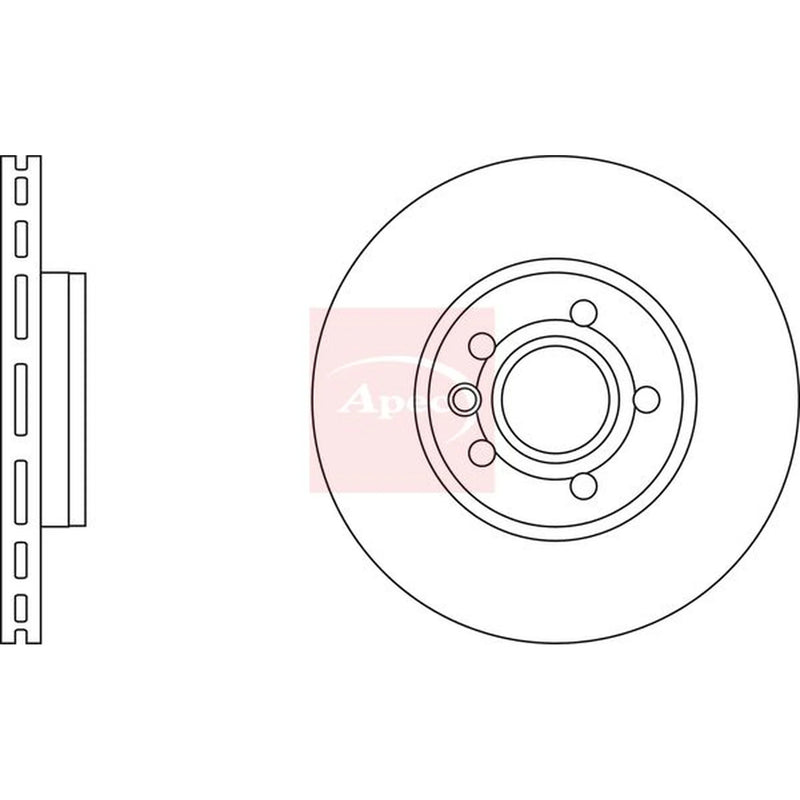 Apec 2 x Vented Front Brake Discs DSK2168