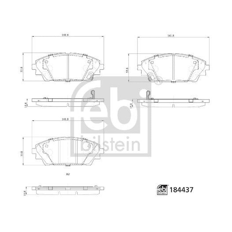 Febi Front Brake Pad Set 184437