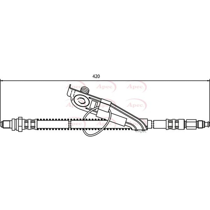 Apec Brake Hydraulic Hose Line Front Right HOS3293
