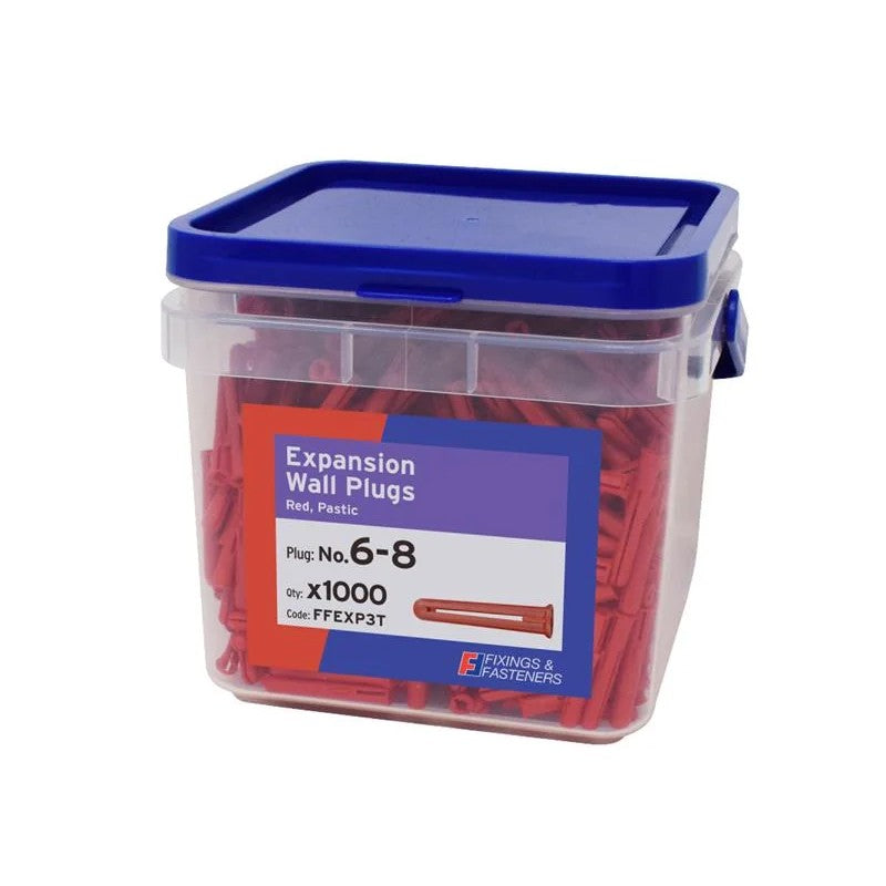 ForgeFix Expansion Wall Plugs Wall Plug Red 6-8 Tub 1000 - FFEXP3T