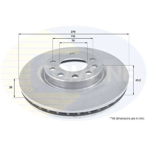 Comline 2 x Internally Vented Front Brake Discs ADC1139V