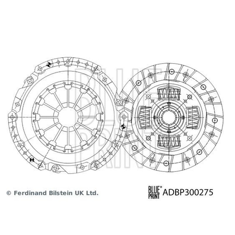 Blue Print Clutch Kit Set 3pc 221mm ADBP300275