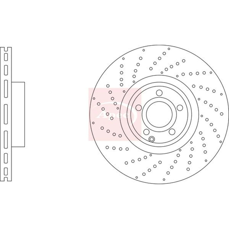 Apec 2 x Vented Front Brake Discs DSK4232