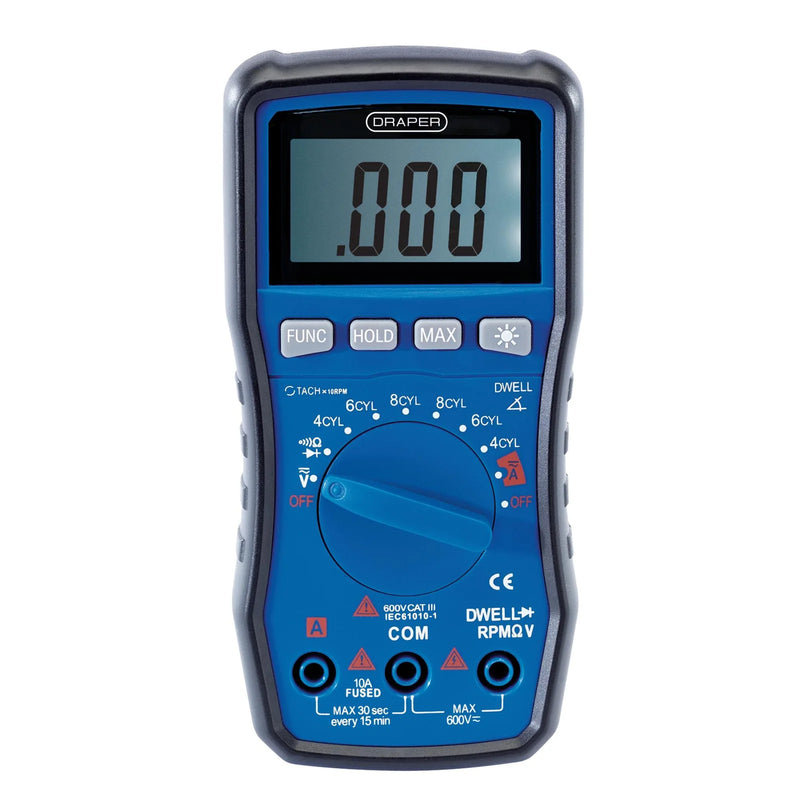 Draper Automotive Digital Multimeter DMM300 with Backlit LCD