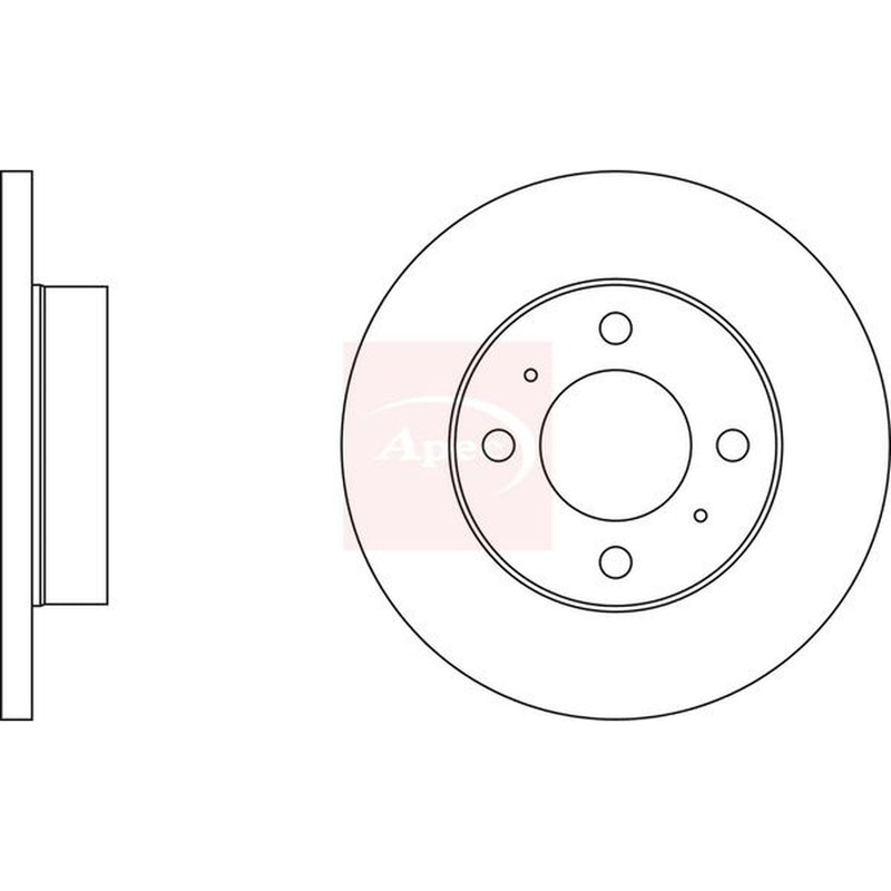 Apec 2 x Solid Front Brake Discs DSK276