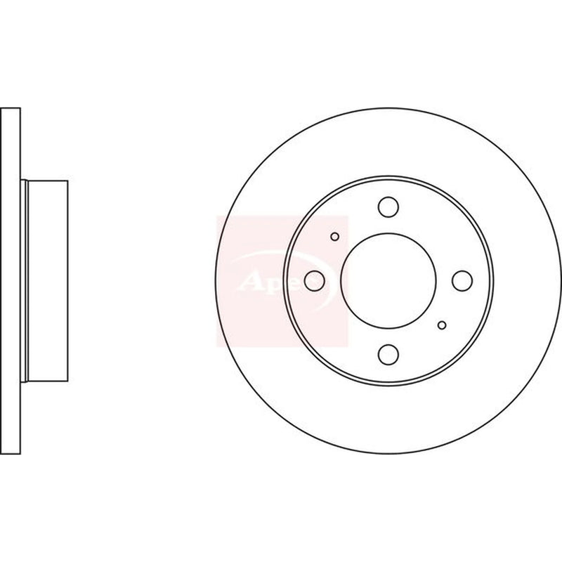 Apec 2 x Solid Front Brake Discs DSK276