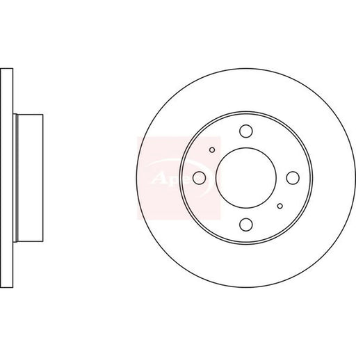 Apec 2 x Solid Front Brake Discs DSK276