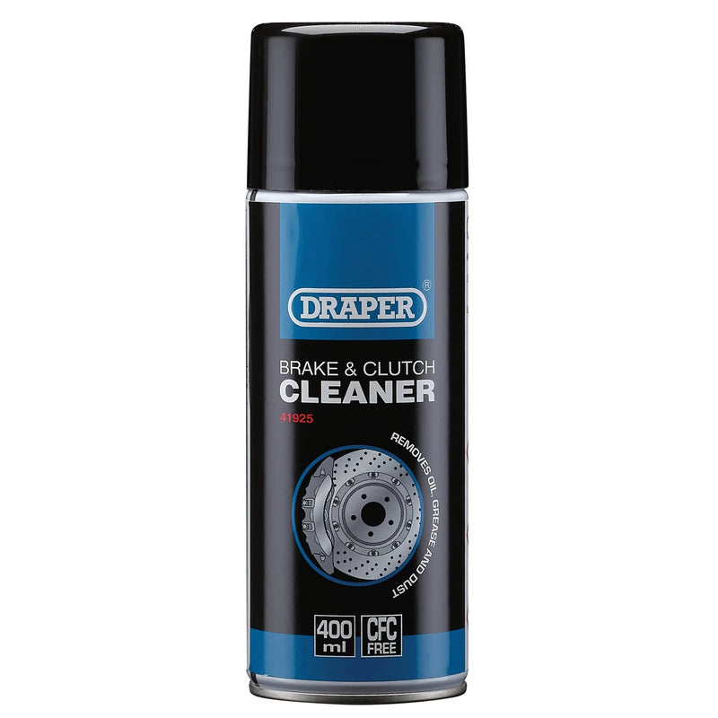 Draper Brake and Clutch Cleaner Spray, 400ml - Multi-Pack Options