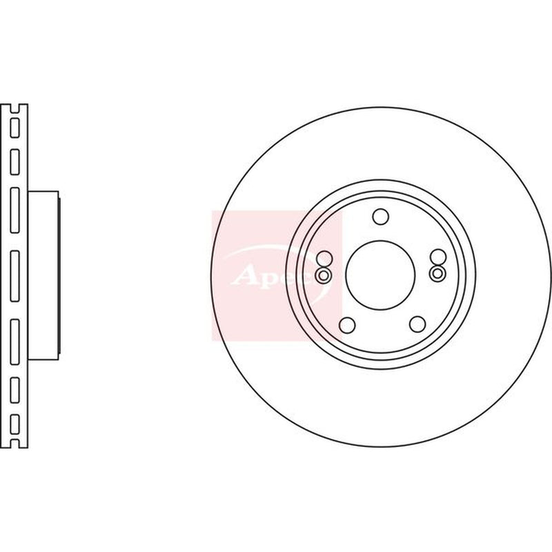 Apec 2 x Vented Front Brake Discs DSK2653