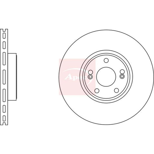 Apec 2 x Vented Front Brake Discs DSK2653