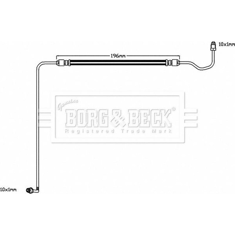Borg & Beck Brake Hydraulic Hose Line Rear BBH8590
