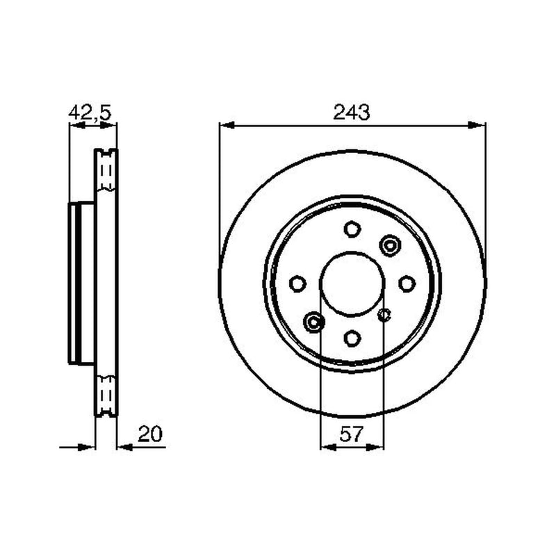 Bosch 2 x Internally Vented Front Brake Discs 0 986 478 659