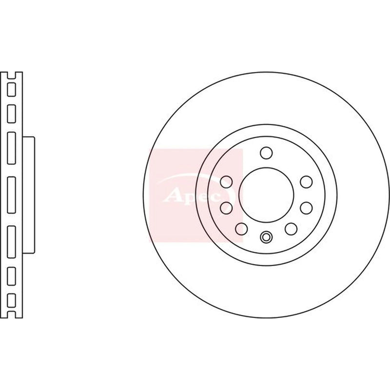 Apec 2 x Vented Front Brake Discs DSK2507