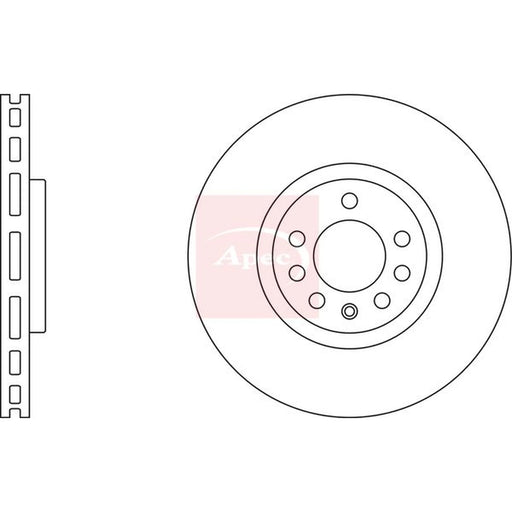 Apec 2 x Vented Front Brake Discs DSK2507