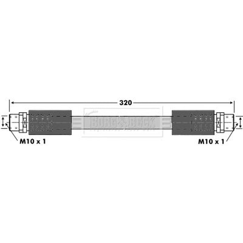 Borg & Beck Brake Hydraulic Hose Line Front Left BBH6875
