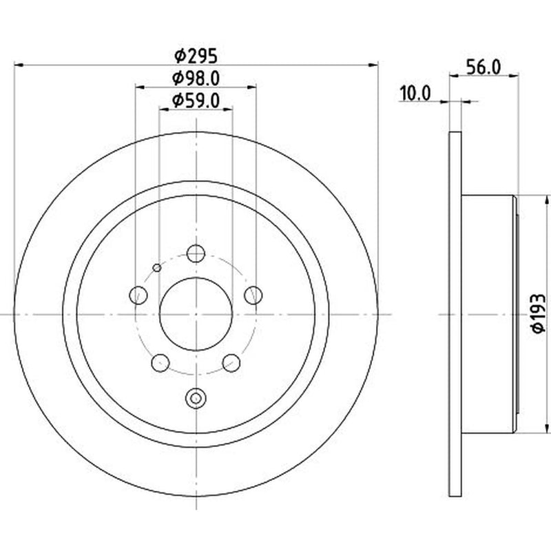 DON 2 x Solid Rear Brake Discs PCD16092