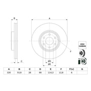 Bosch 2 x Vented Front Brake Discs 0 986 479 H29