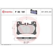 Brembo 4 x Rear Brake Pad Set P83181