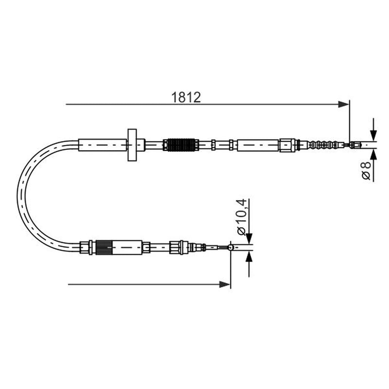 Bosch Handbrake Cable Right Rear 1 987 477 659