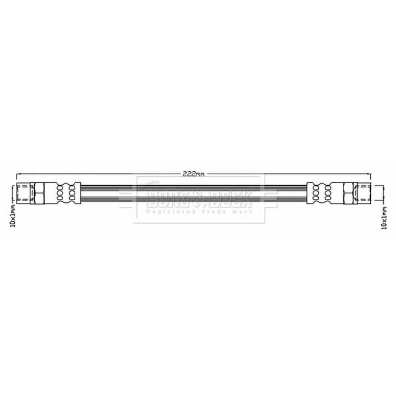 Borg & Beck Brake Hydraulic Hose Line Rear Left BBH6053