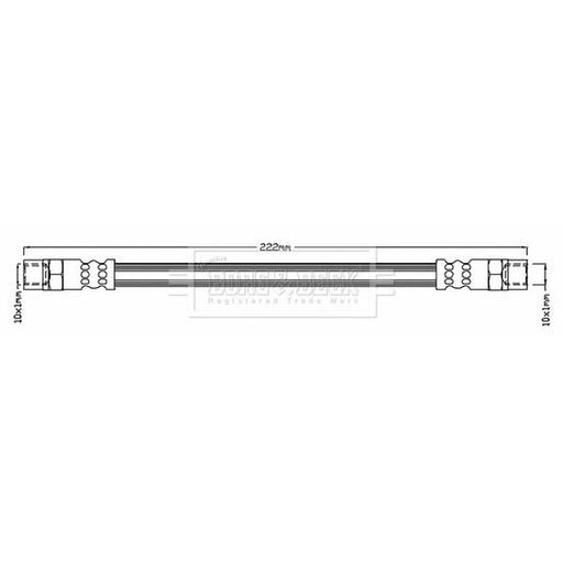 Borg & Beck Brake Hydraulic Hose Line Rear Left BBH6053