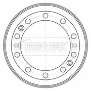 Borg & Beck Brake Drum Assembly Front BBR32575