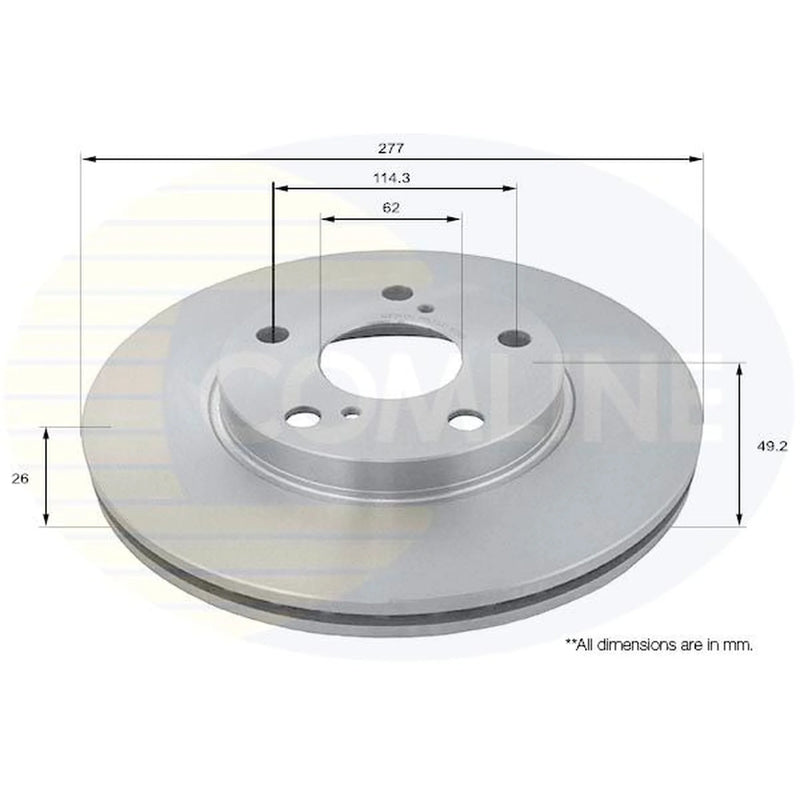 Comline 2 x Front Brake Discs ADC2513V