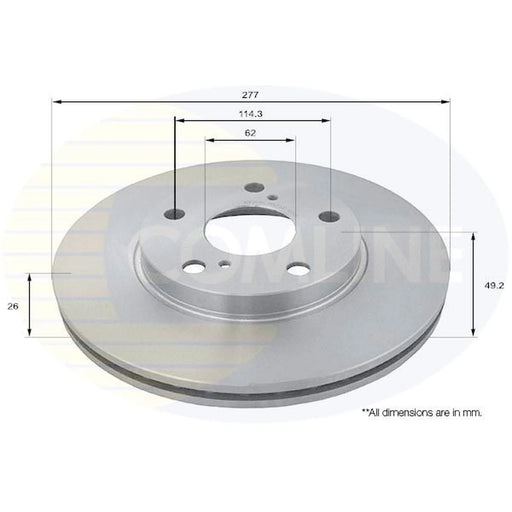 Comline 2 x Front Brake Discs ADC2513V