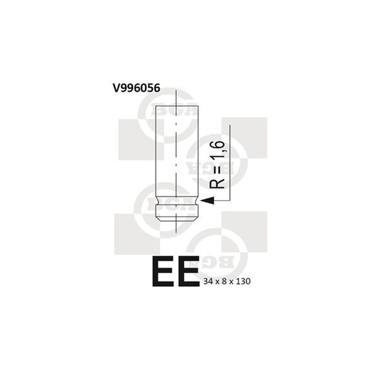 BGA Engine Exhaust Valve 34mm Head V996056