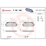 Brembo 4 x Front Brake Pad Set P85165