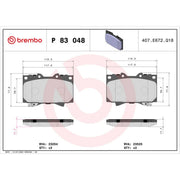 Brembo 4 x Front Brake Pad Set P83048