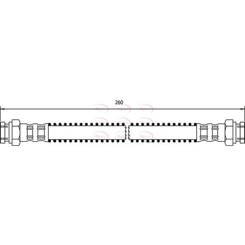 Apec Brake Hydraulic Hose Line Rear Right HOS3444