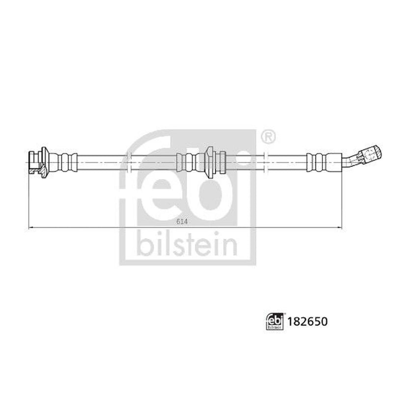 Febi Brake Hydraulic Hose Line Front Right 182650