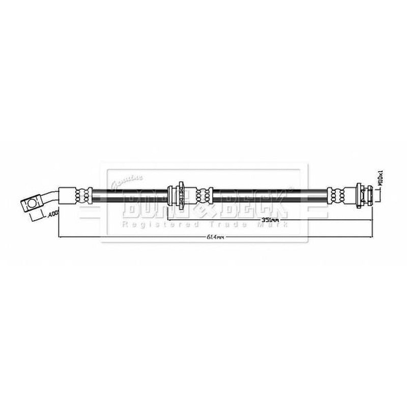 Borg & Beck Brake Hydraulic Hose Line Front Left BBH8888